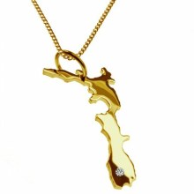 50cm Kette + Neuseeland mit Brillant 585 Gold 50cm Kette + Neuseeland mit Brillant 585 Gold