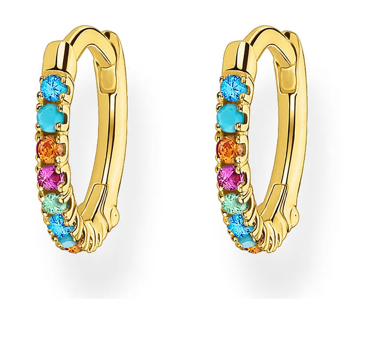 Thomas Sabo Damen bunte Zirkonia Creolen Gelbgold SCH150309 Thomas Sabo Damen bunte Zirkonia Creolen Gelbgold SCH150309