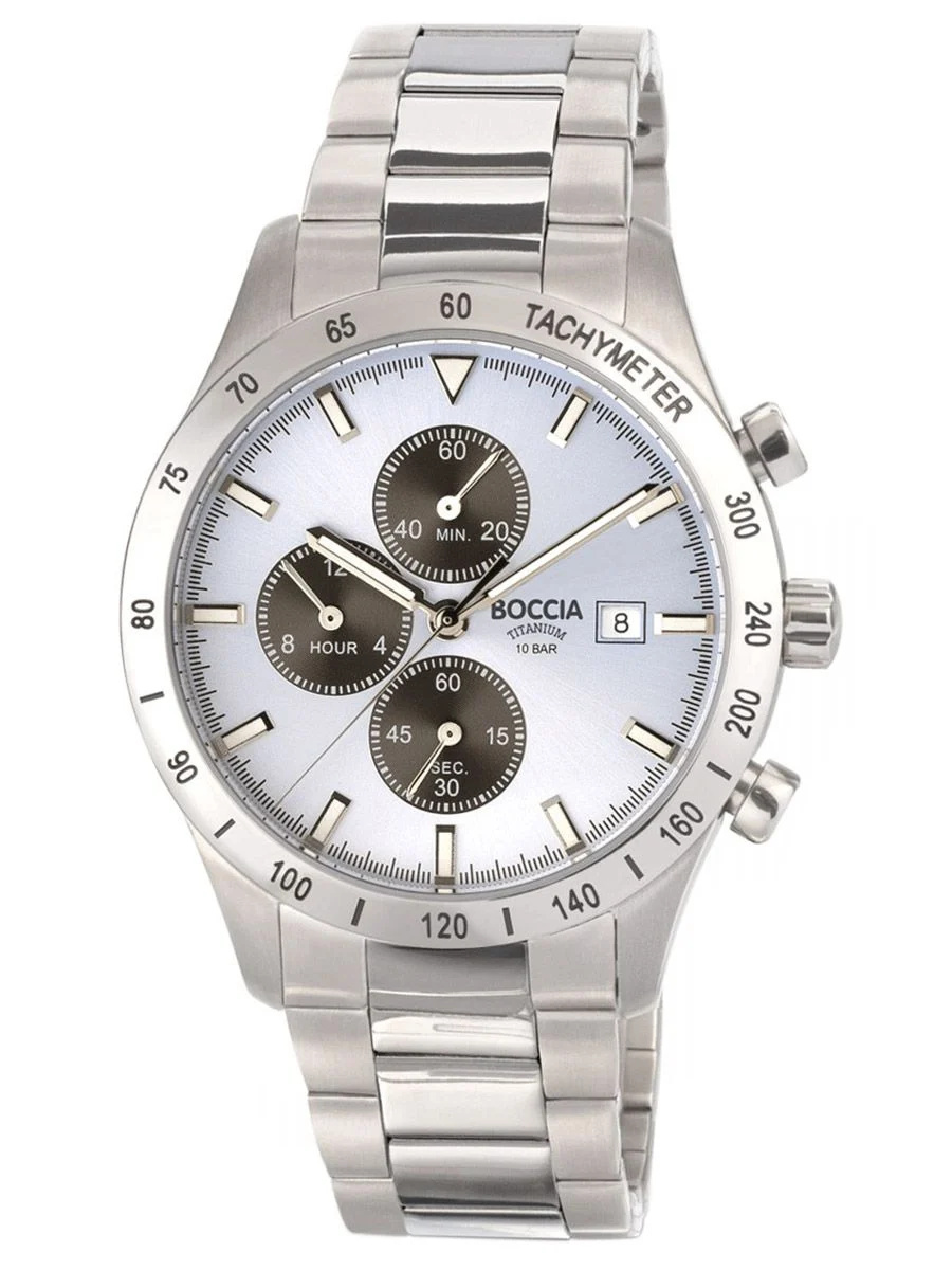 Boccia Herren-Chronograph Silber 3739-01 Boccia Herren-Chronograph Silber 3739-01