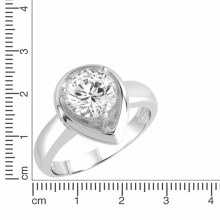ZEEme Basic Silber 925 rhodiniert Tropfen-Form mit weißem Zirkonia-Stein Ring 41... ZEEme Basic Silber 925 rhodiniert Tropfen-Form mit weißem Zirkonia-Stein Ring 41...