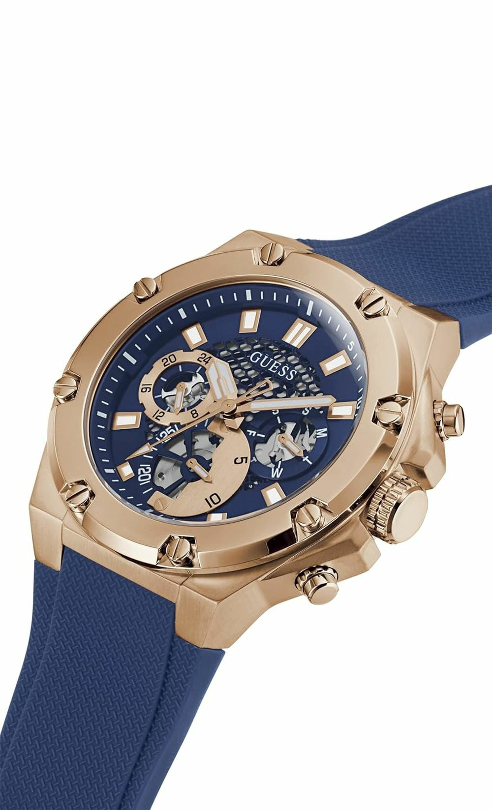 Guess Herren Armbanduhr Third Gear Multifunktion skeleton blau 46 mm GW0334G3 Guess Herren Armbanduhr Third Gear Multifunktion skeleton blau 46 mm GW0334G3