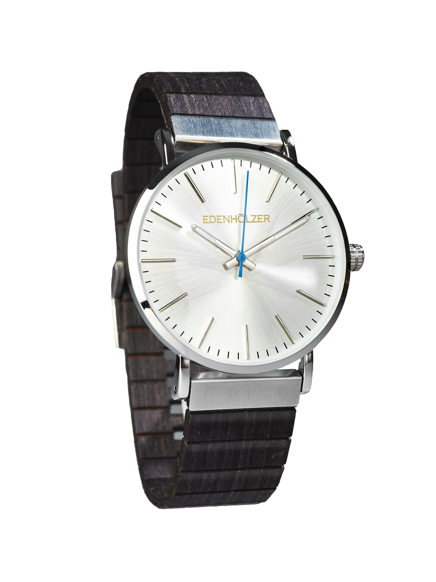 Edenhölzer Holzuhr Herren Armbanduhr Metall HOlzArmband Hardlex Grenada Natur – Bild 2