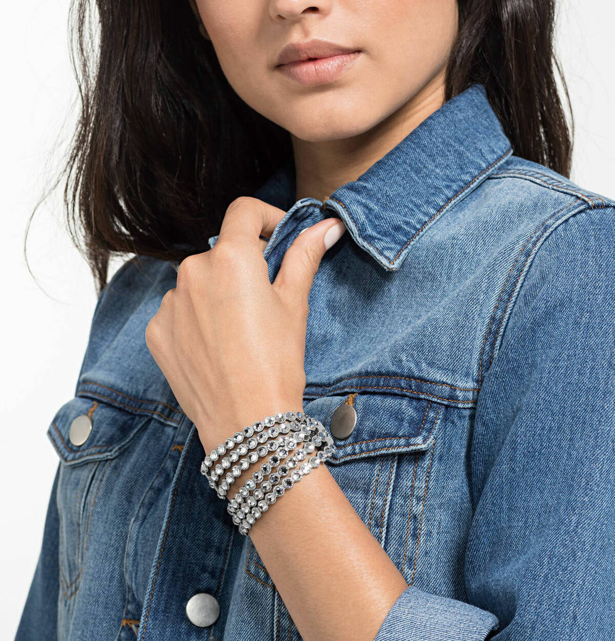 Swarovski Damen Armband Wickelarmband Power Collection grau 5511698 – Bild 2