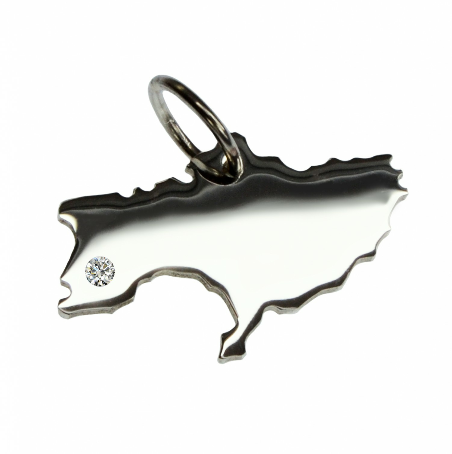 Ukraine Anhänger mit Brillant 0,015ct am Wunschort 925 Silber Ukraine Anhänger mit Brillant 0,015ct am Wunschort 925 Silber