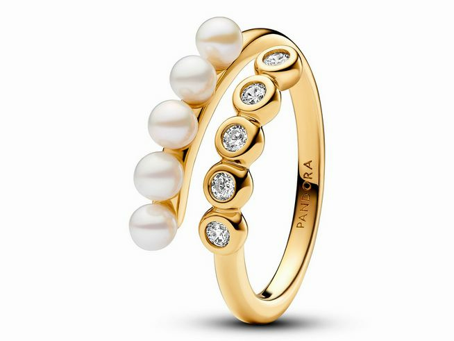 Pandora Damenring  Zuchtperlen & Steine Größe 56 Gelbgold 163146C01-56 Pandora Damenring  Zuchtperlen & Steine Größe 56 Gelbgold 163146C01-56