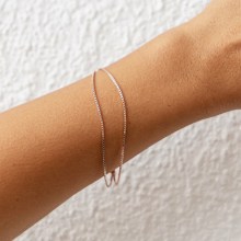 Armband 925/- Sterling Silber rosé vergoldet zweireihige Venezianer Kette 411846... Armband 925/- Sterling Silber rosé vergoldet zweireihige Venezianer Kette 411846...