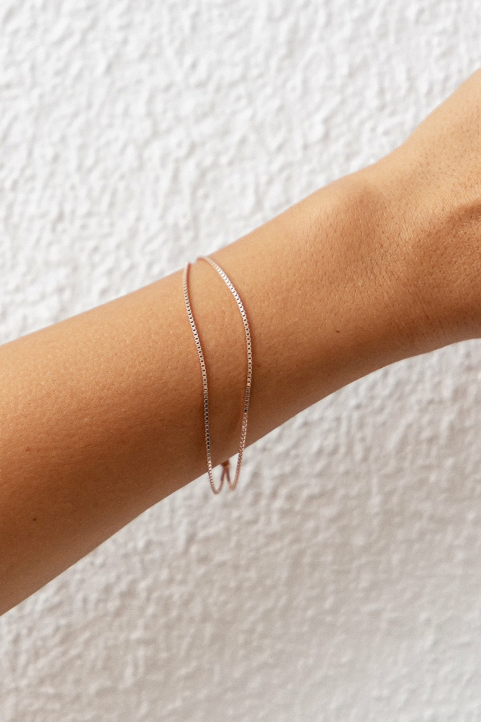 Armband 925/- Sterling Silber rosé vergoldet zweireihige Venezianer Kette 411846... Armband 925/- Sterling Silber rosé vergoldet zweireihige Venezianer Kette 411846...