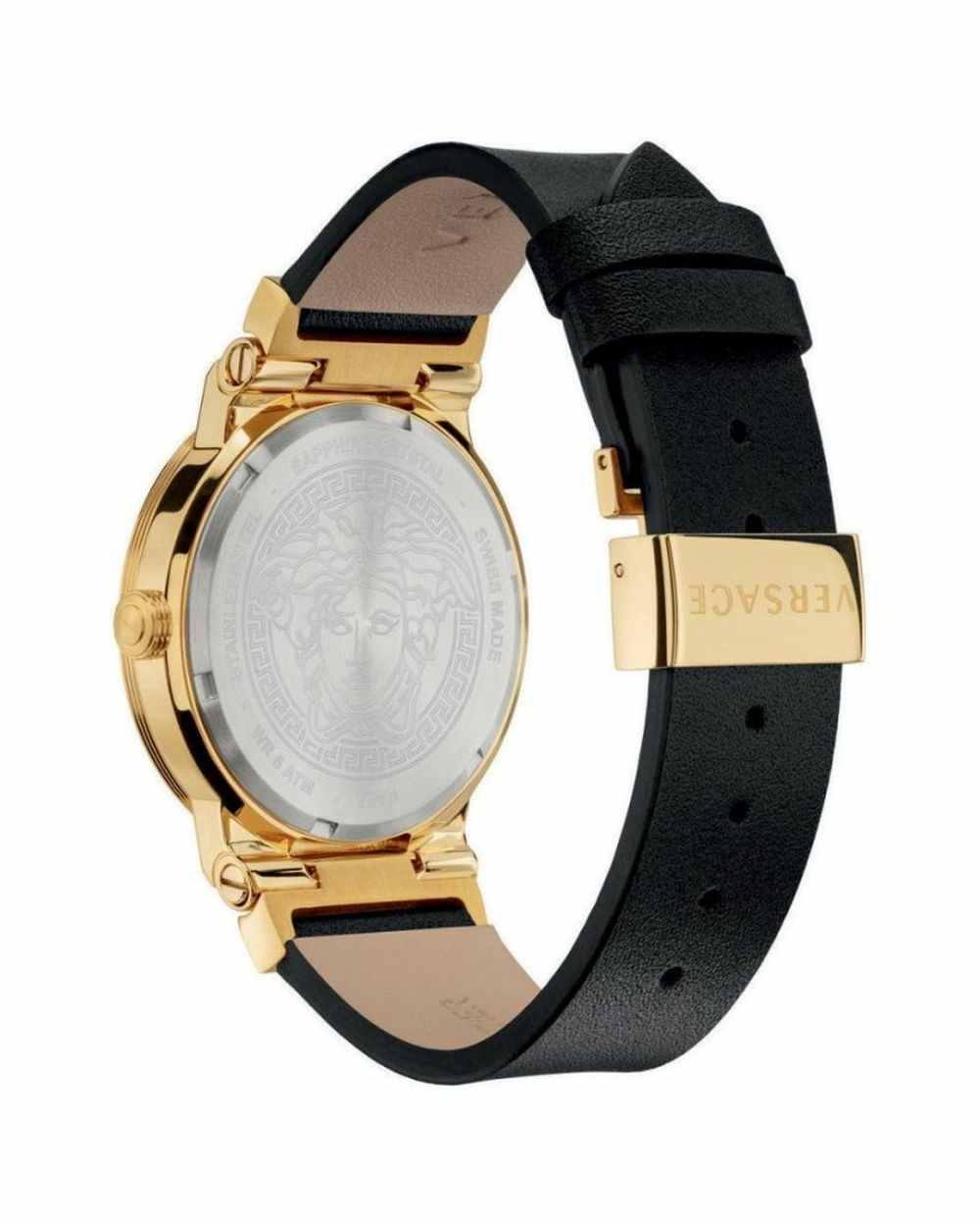 Versace Damen Armbanduhr GRECA LOGO schwarz, gold 38 mm VEVH00320 Versace Damen Armbanduhr GRECA LOGO schwarz, gold 38 mm VEVH00320