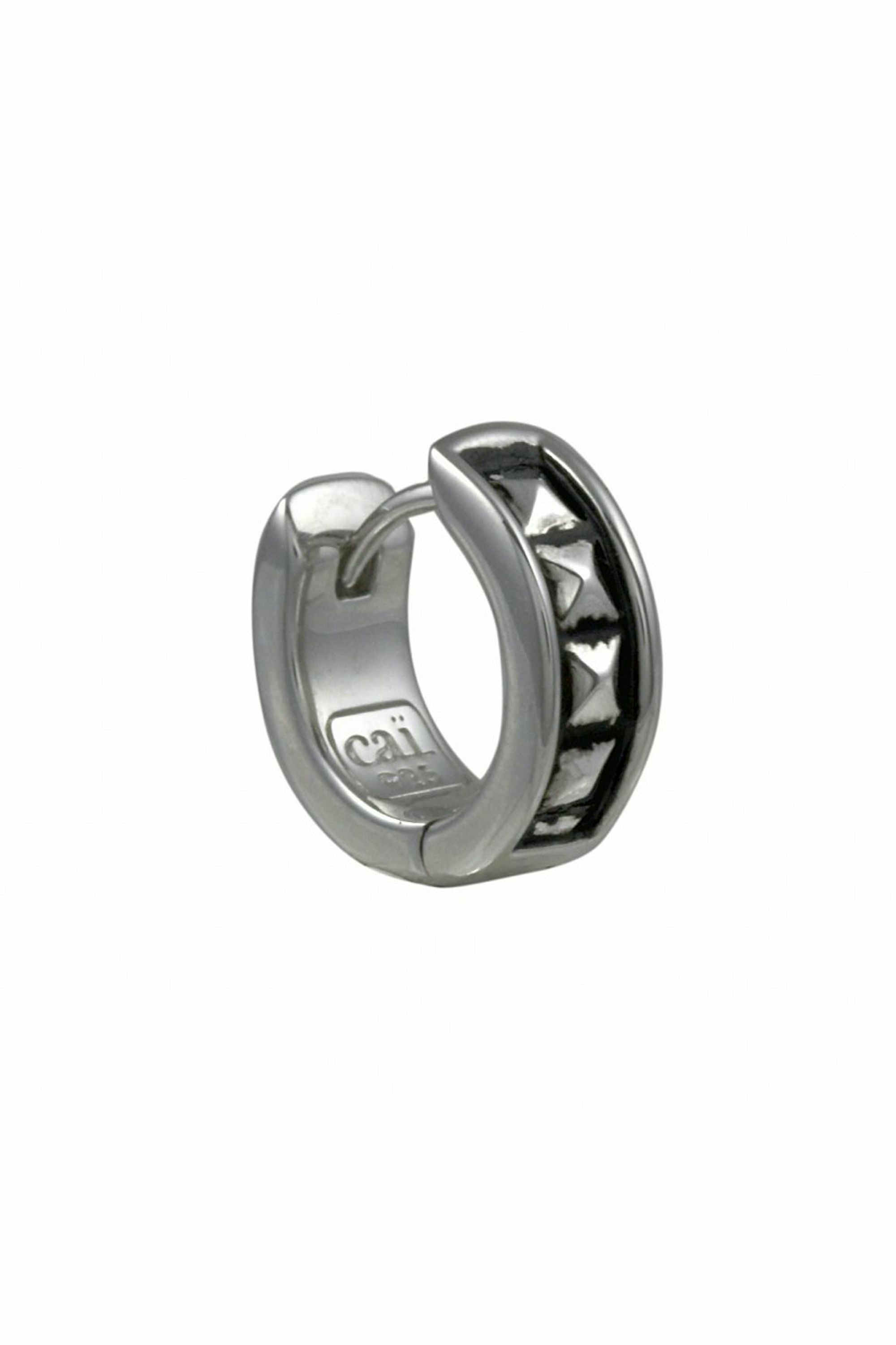 Single-Ohrring Silber 925 rhodiniert matt oxidiert 41183803441246 – Bild 2