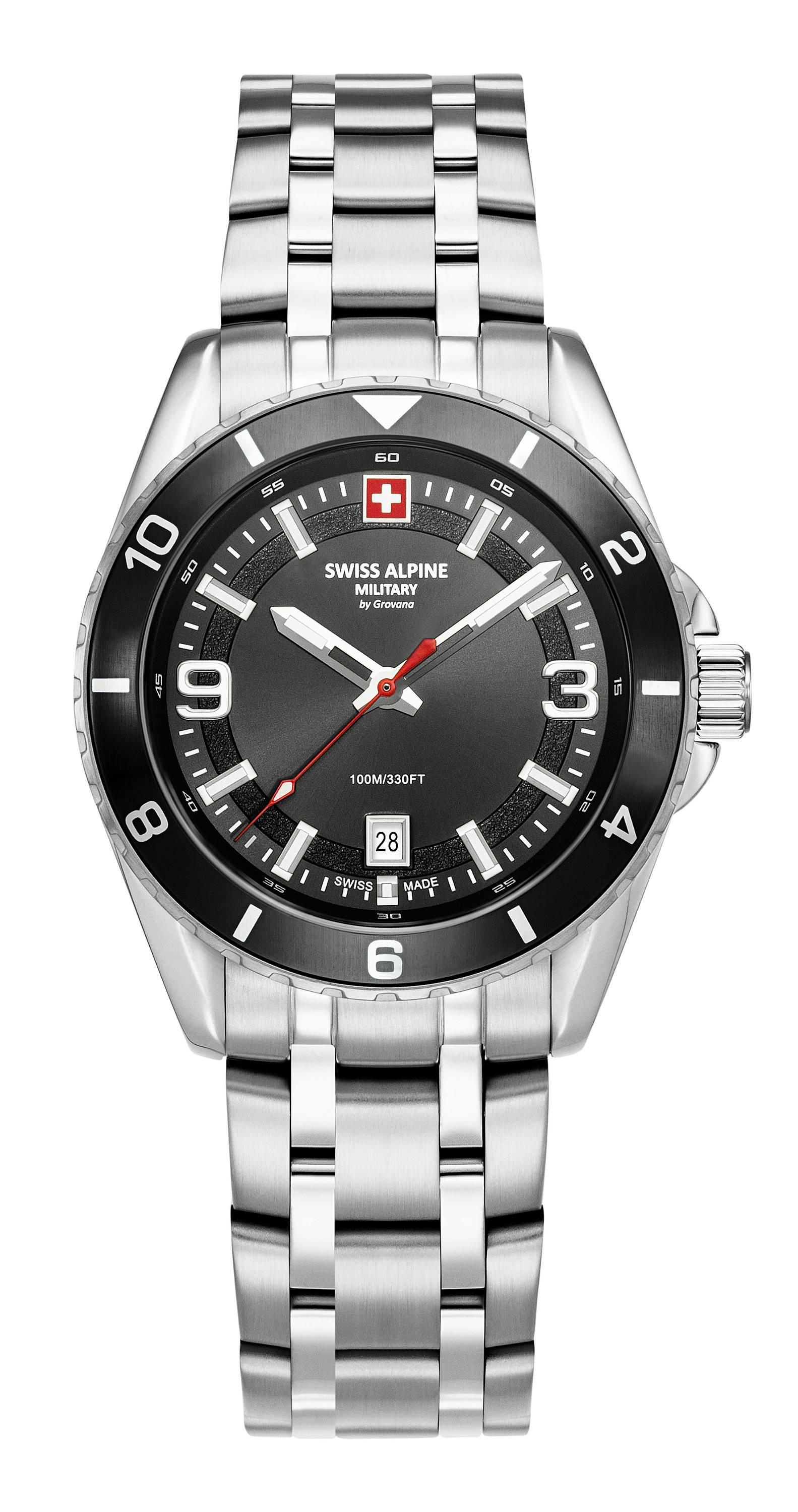 Swiss Alpine Military Herrenuhr für Herren in Silber und Schwarz Sierra 7034.113... Swiss Alpine Military Herrenuhr für Herren in Silber und Schwarz Sierra 7034.113...