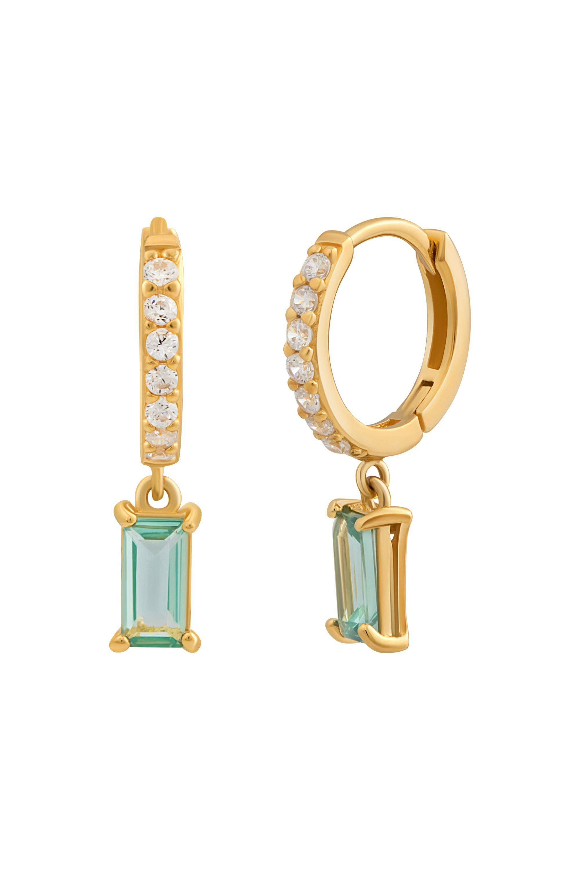 Creole 925 Sterling Silber vergoldet mit Zirkonia und Nano Turmalin 411851740611... Creole 925 Sterling Silber vergoldet mit Zirkonia und Nano Turmalin 411851740611...