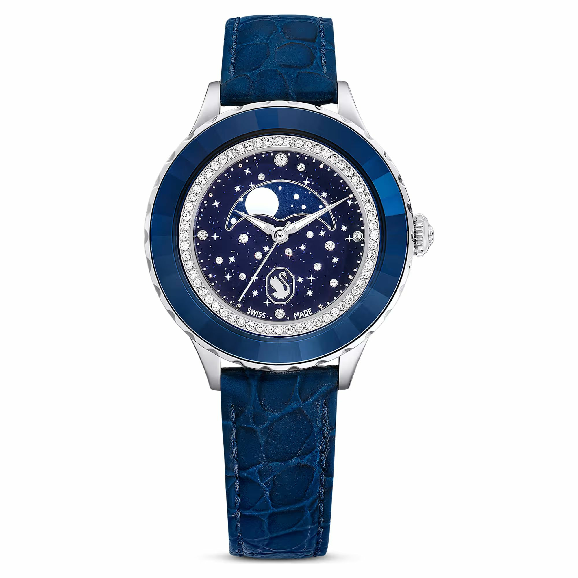 Swarovski Armbanduhr Damen Octea Moon blau Leder 5677494 – Bild 2
