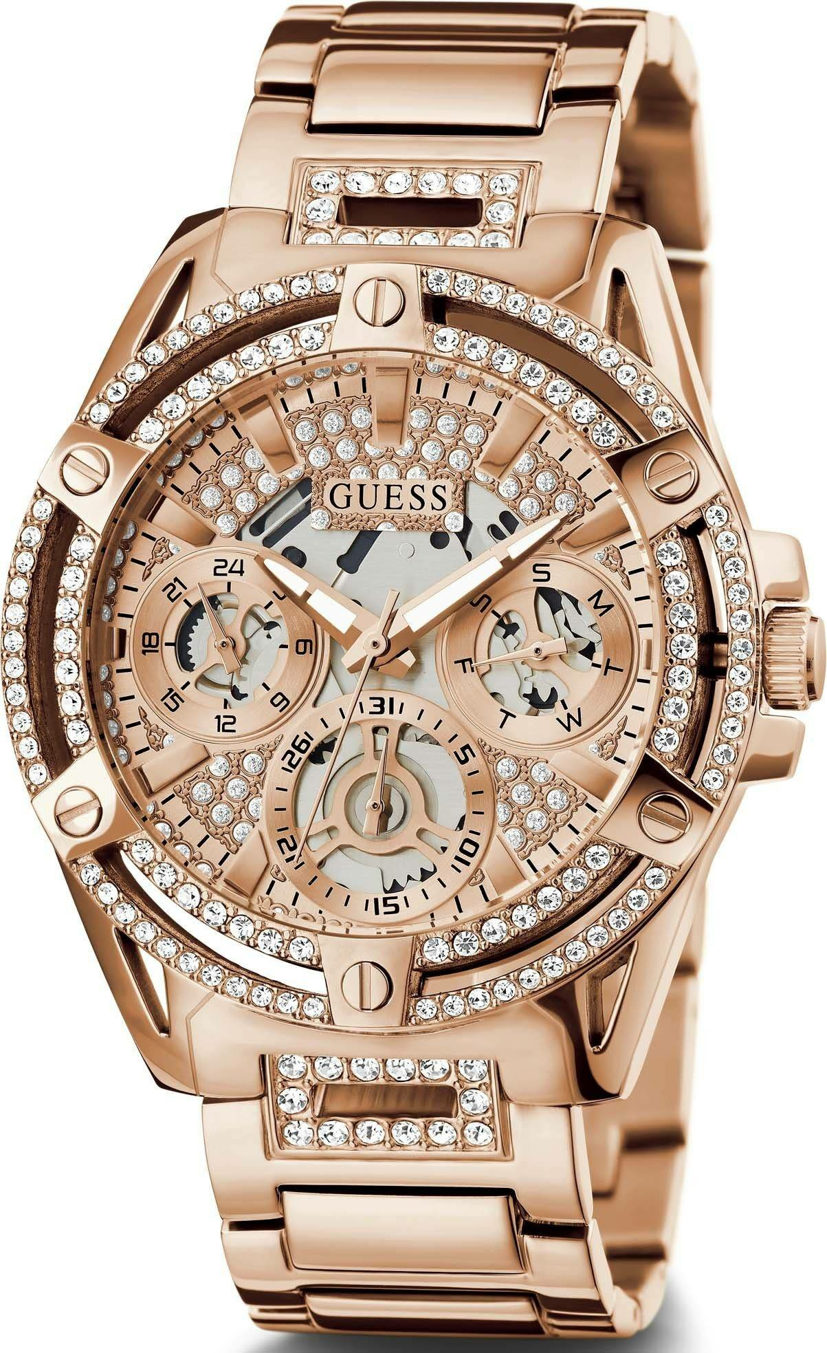 Guess Damen Multifunkion Armbanduhr Queen rosegold 40 mm GW0464L3 Guess Damen Multifunkion Armbanduhr Queen rosegold 40 mm GW0464L3