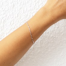 Armband 925/- Sterling Silber rhodiniert Schlangenkette vierseitig diamantiert g... Armband 925/- Sterling Silber rhodiniert Schlangenkette vierseitig diamantiert g...