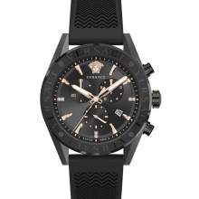 Versace Herren Armbanduhr V-Chrono 45 mm Chronograph, Datumsfenster Armband Sil... Versace Herren Armbanduhr V-Chrono 45 mm Chronograph, Datumsfenster Armband Sil...