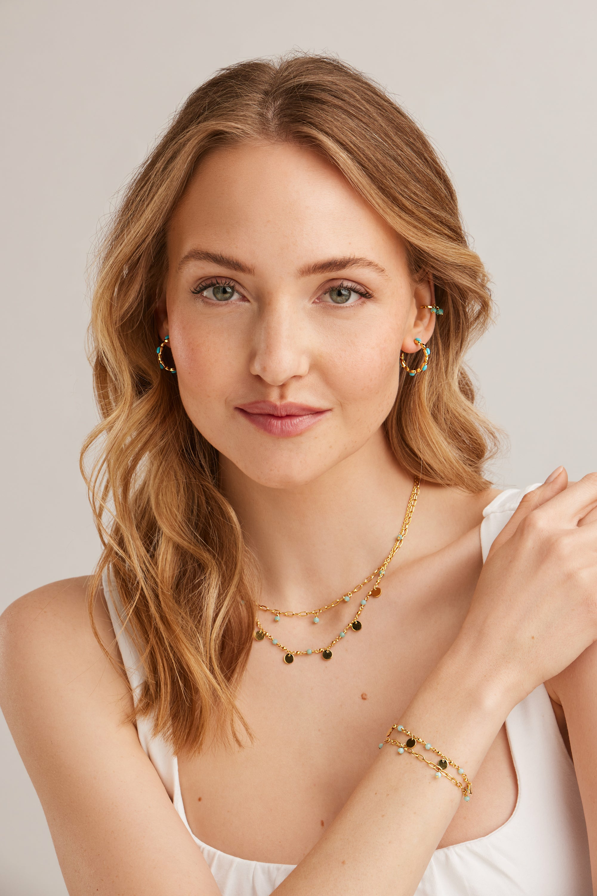 Collier 925 Silber vergoldet Amazonit 41185001865310