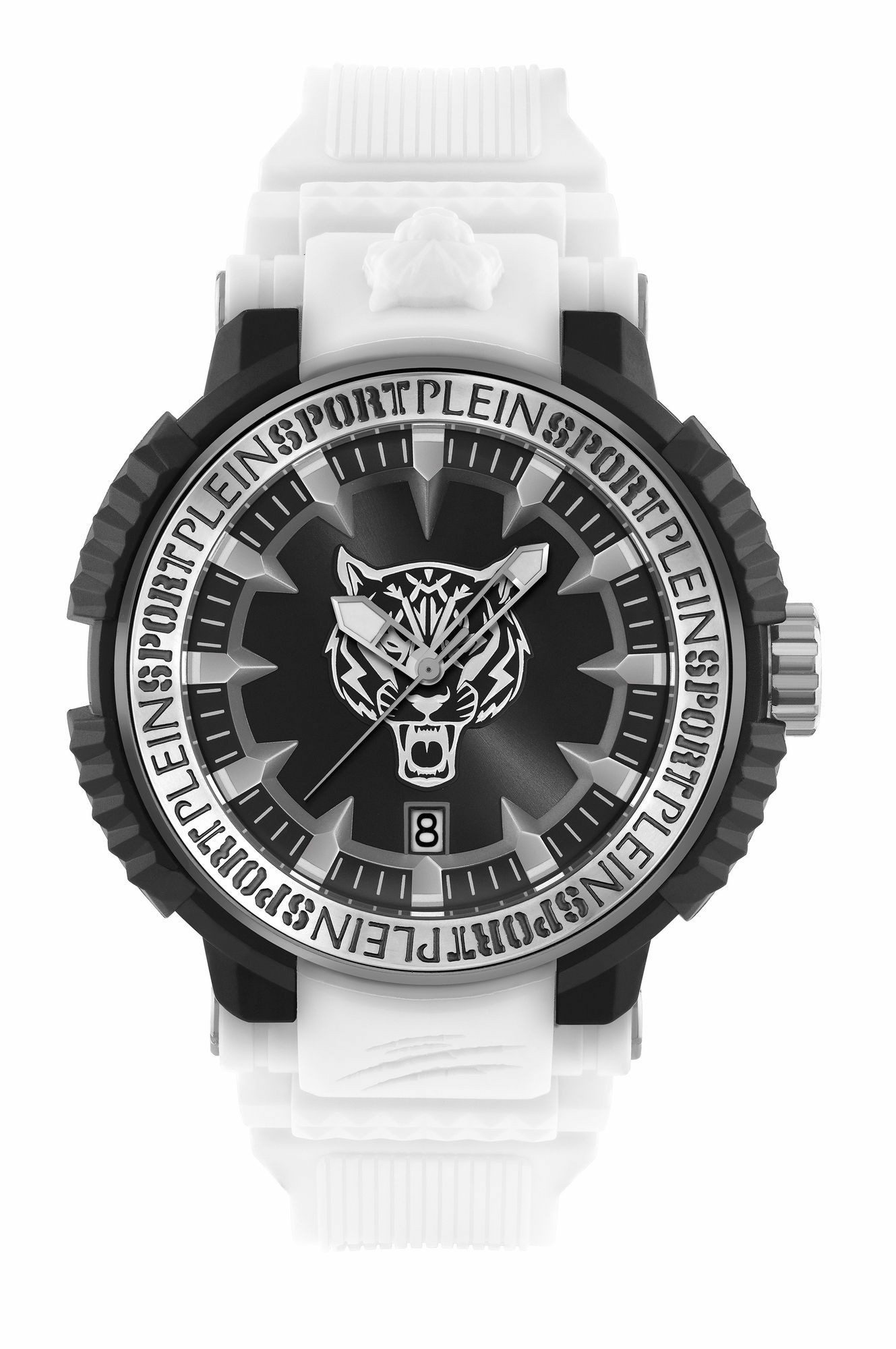 Philipp Plein Unisex Uhr Tiger Power PSEDA0224 Schwarz / Weiß Kunststoff 45 mm Philipp Plein Unisex Uhr Tiger Power PSEDA0224 Schwarz / Weiß Kunststoff 45 mm