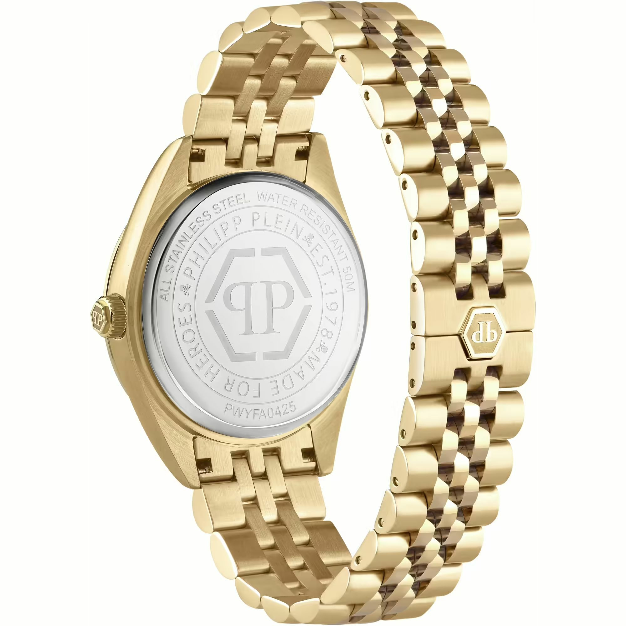 Philipp Plein Damenuhr Date Superlative Crystal PWYFA0425 Gold Edelstahl 34 mm – Bild 3