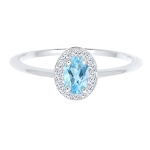 Ring Verlobungsring Topas Diamant (0.08 ct.) 925 Silber Ring Verlobungsring Topas Diamant (0.08 ct.) 925 Silber