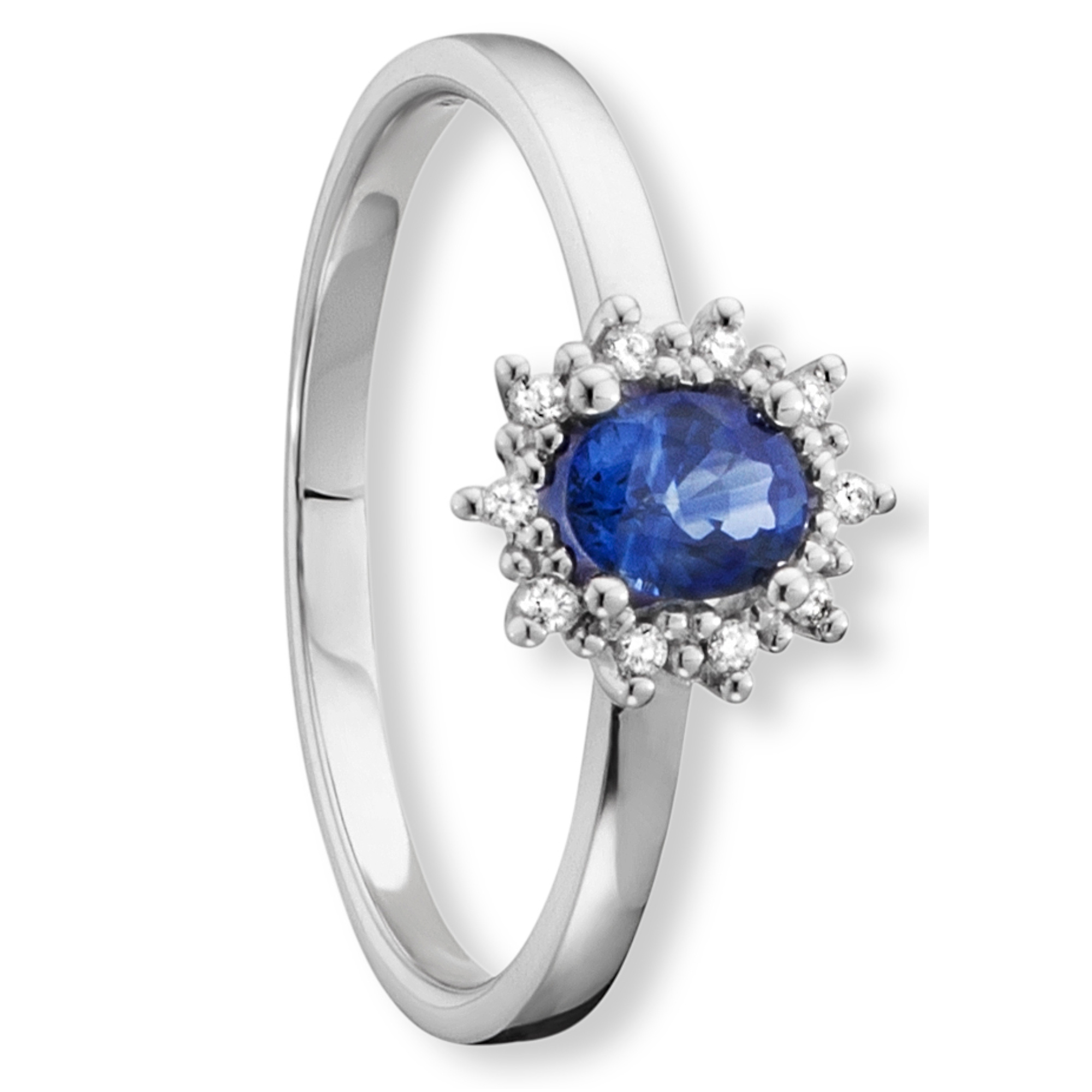 0.05 ct  Diamant Brillant Safir Ring aus 585 Weißgold – Bild 3