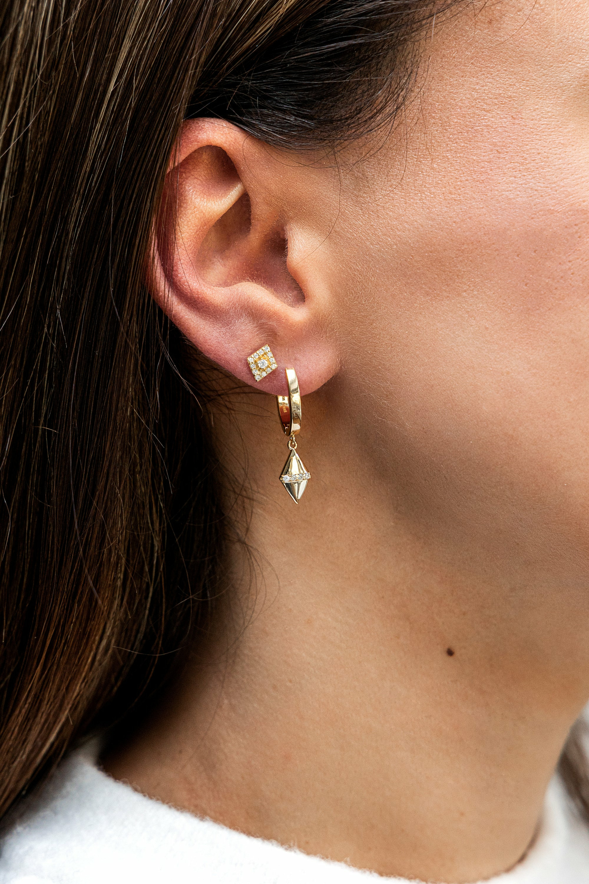 Creolen 925 Silber vergoldet Rauten Anhänger und Zirkonia 41185103282270 Creolen 925 Silber vergoldet Rauten Anhänger und Zirkonia 41185103282270