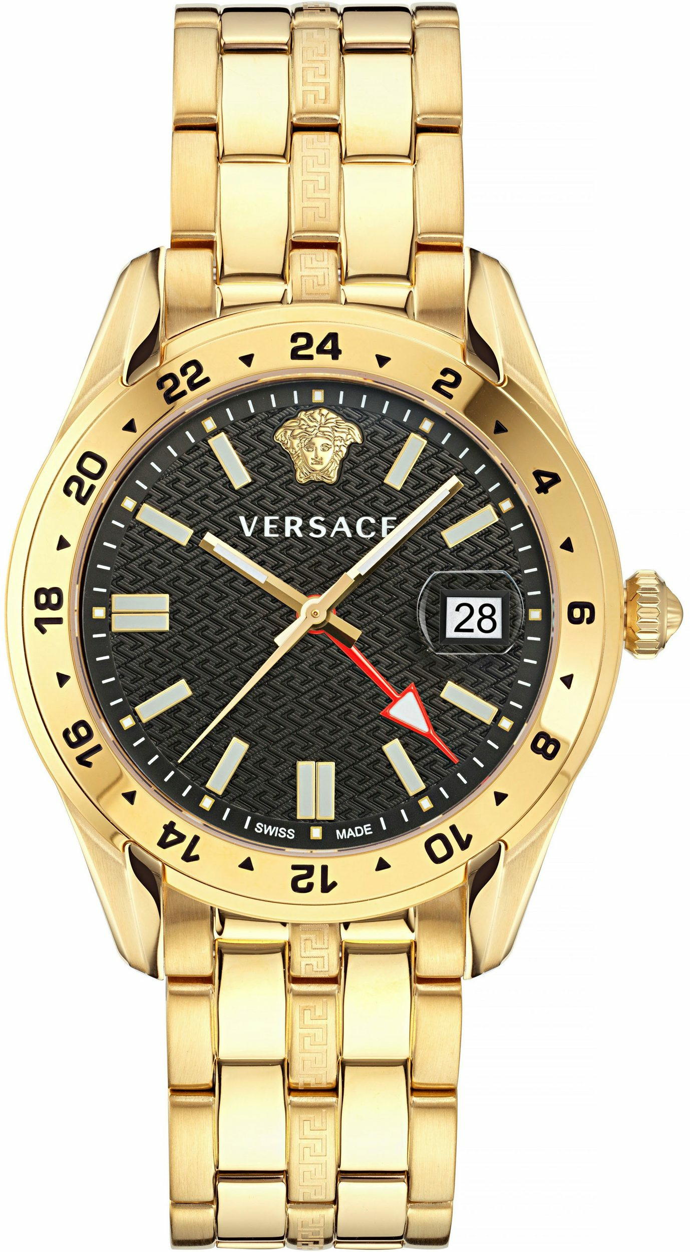 Versace Quarzuhr Greca Time GMT VE7C00723 - Herrenuhr Goldfarben Versace Quarzuhr Greca Time GMT VE7C00723 - Herrenuhr Goldfarben