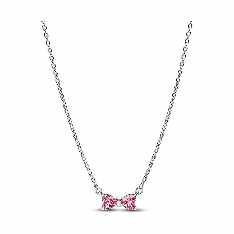 Pandora Damen-Halskette Schleife Pink Silber 394235C01-45 Pandora Damen-Halskette Schleife Pink Silber 394235C01-45