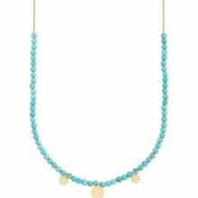 Halskette 925 Silber vergoldet türkiser Howlith Plättchen 41185023000670 Halskette 925 Silber vergoldet türkiser Howlith Plättchen 41185023000670