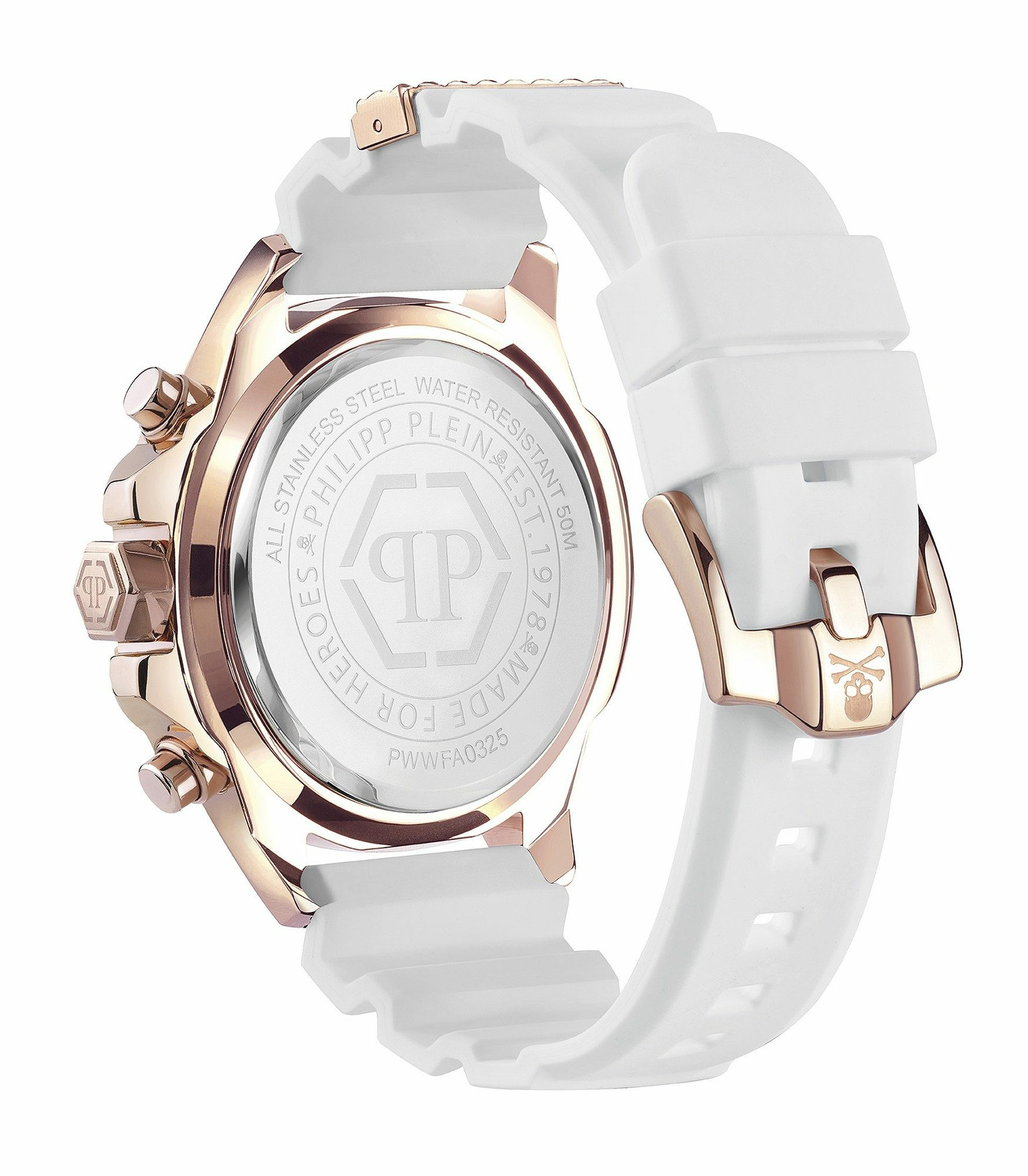 Philipp Plein Herrenuhr The $kull Chrono Schwarz/Weiß PWWFA0325 – Bild 3