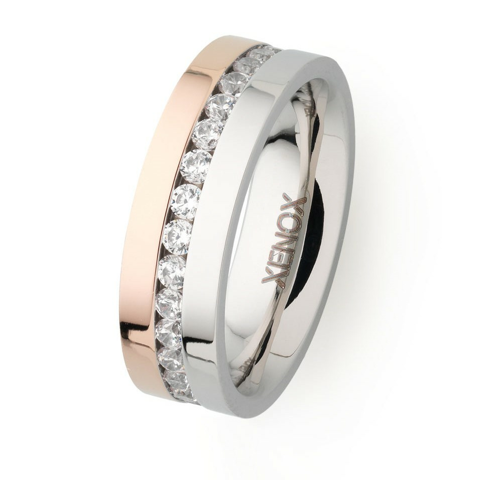 XENOX Damen Zirkonia Ring Größe 52 Bicolor X2245 XENOX Damen Zirkonia Ring Größe 52 Bicolor X2245