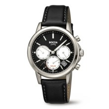 Boccia Herren Chronographen Lederarmband Schwarz 3742-01 Boccia Herren Chronographen Lederarmband Schwarz 3742-01