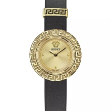 Versace Damen Armbanduhr La Greca Gold Schwarz VE8C00224 Versace Damen Armbanduhr La Greca Gold Schwarz VE8C00224