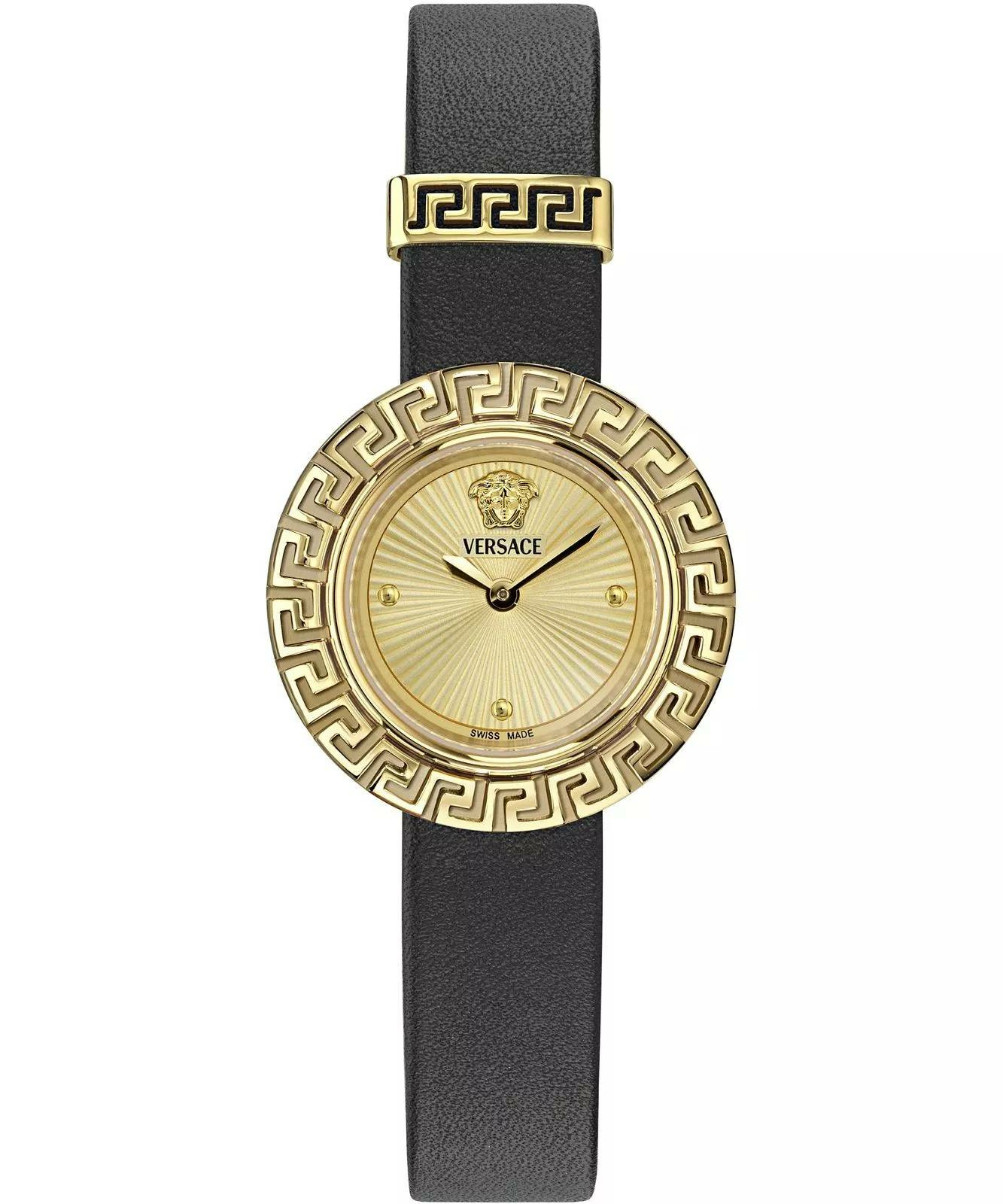 Versace Damen Armbanduhr La Greca Gold Schwarz VE8C00224 Versace Damen Armbanduhr La Greca Gold Schwarz VE8C00224