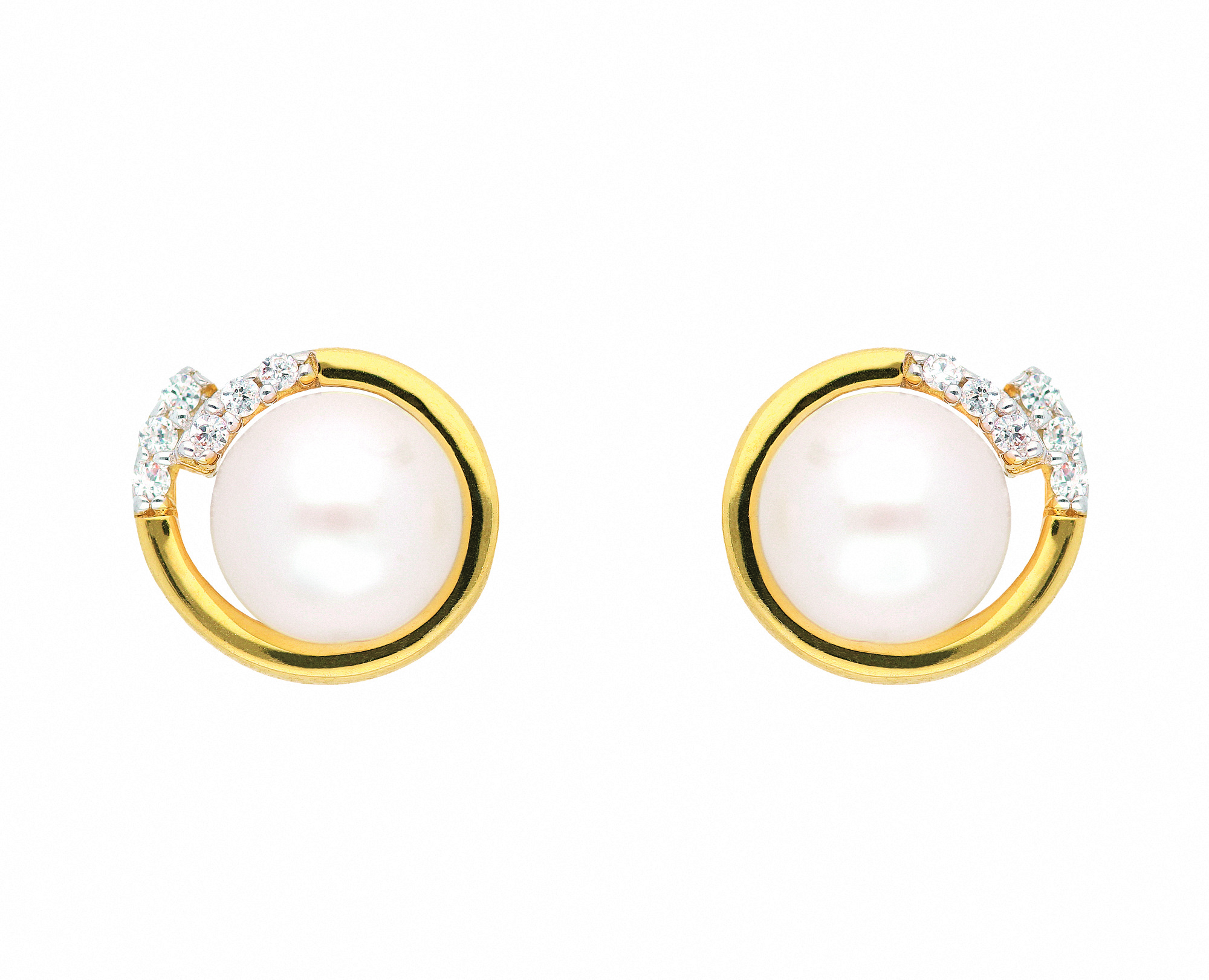 Damen 333 Gold Ohrringe  Ohrstecker mit Zirkonia Ø 9,6 mm Damen 333 Gold Ohrringe  Ohrstecker mit Zirkonia Ø 9,6 mm