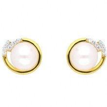 Damen 333 Gold Ohrringe  Ohrstecker mit Zirkonia Ø 9,6 mm Damen 333 Gold Ohrringe  Ohrstecker mit Zirkonia Ø 9,6 mm