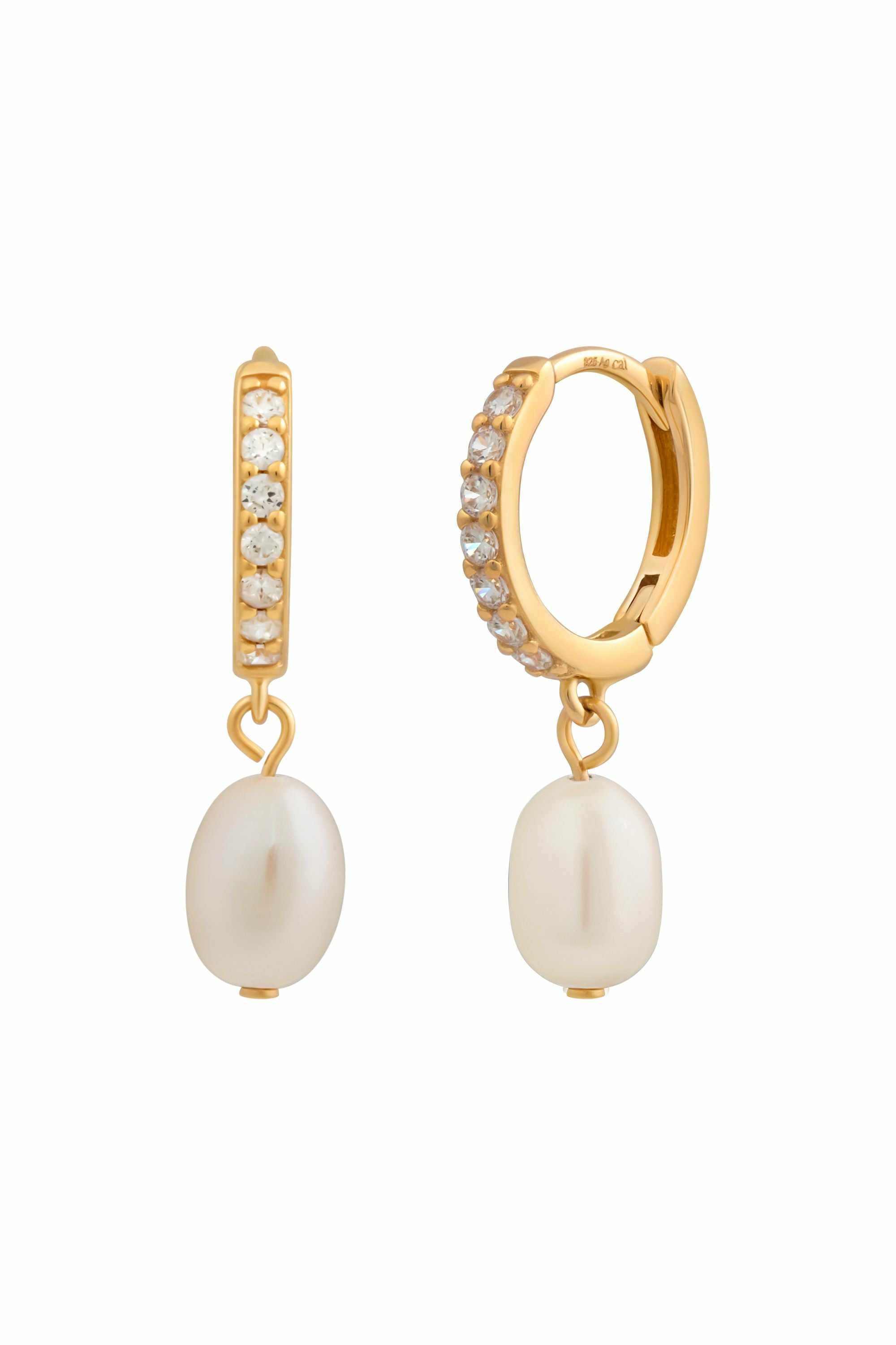 Creole 925 Silber vergoldet Perlen Anhänger 41185173405790 – Bild 2