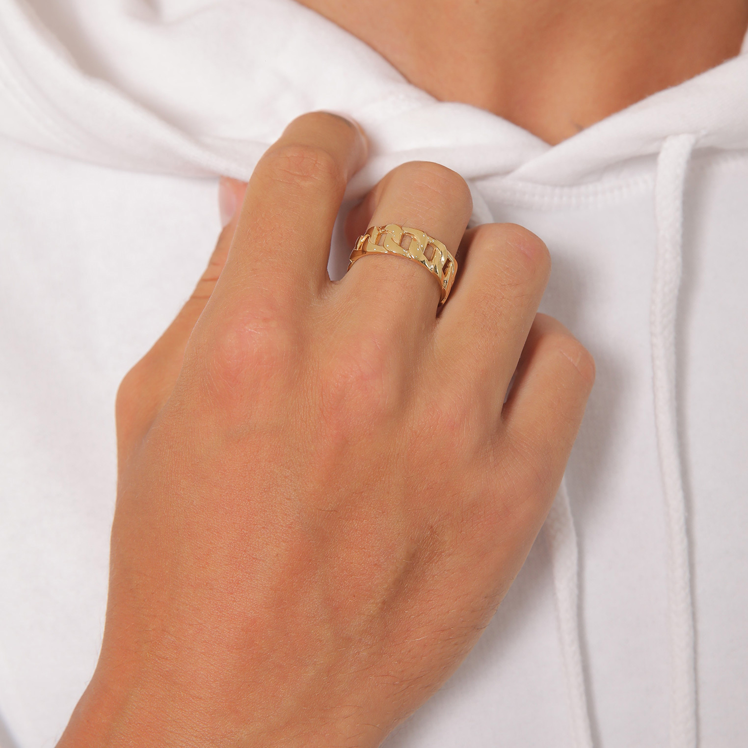 Ring Herren Chunky Chain Look Cool Trend 925 Silber – Bild 3