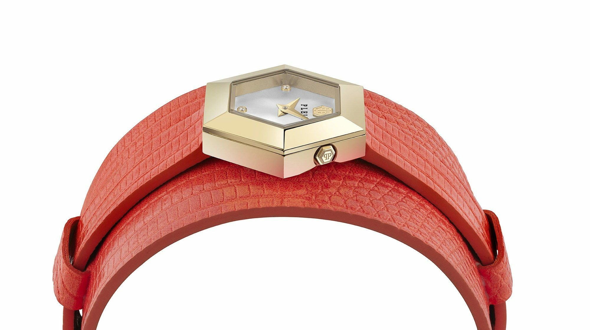 Philipp Plein Damen Armbanduhr LA JUNGLE DE PLEIN Leder PW6FA0325 Orange/Taupe – Bild 3