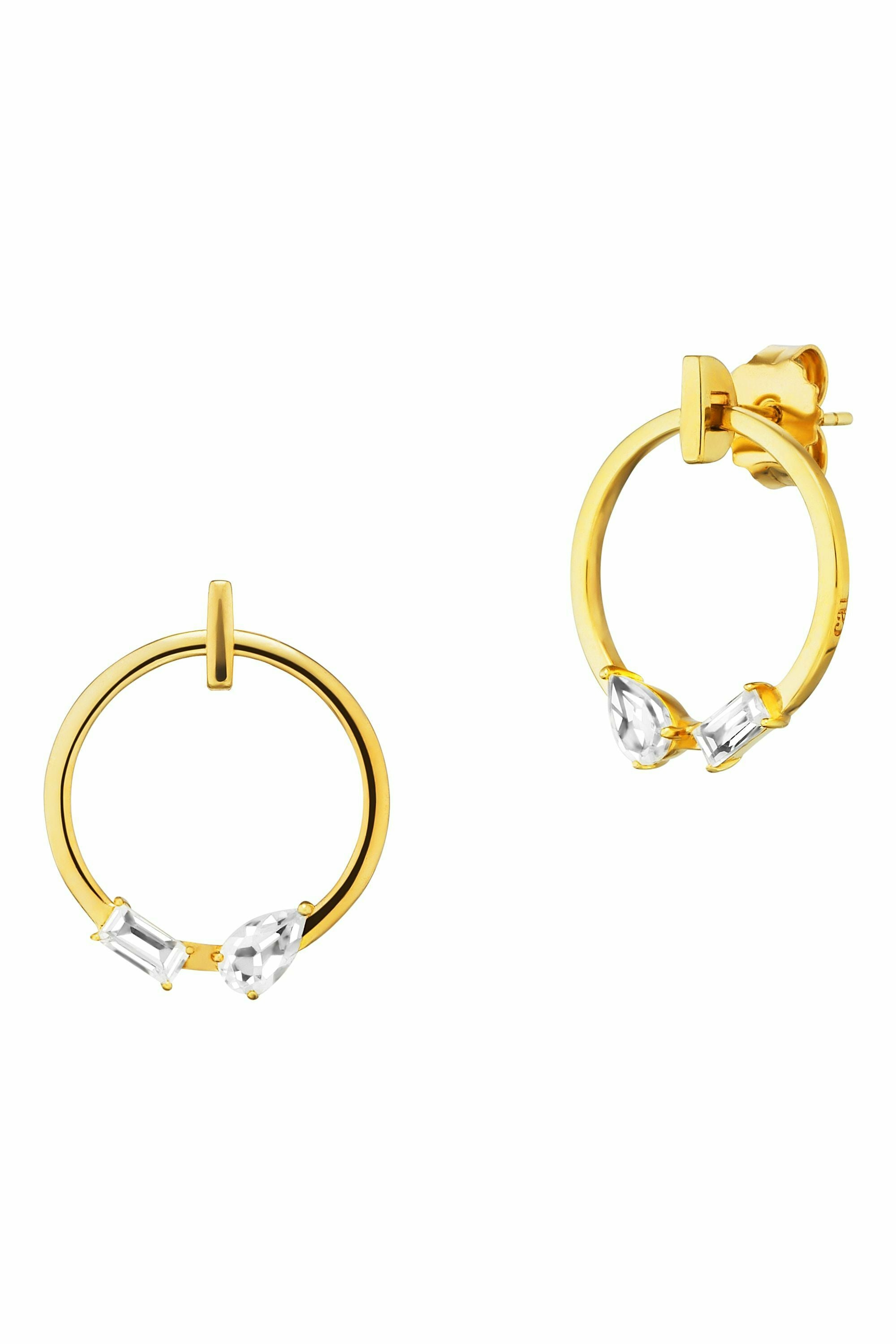 Ohrringe 925 Sterling Silber vergoldet mit Weißtopas 41178872119390 – Bild 2