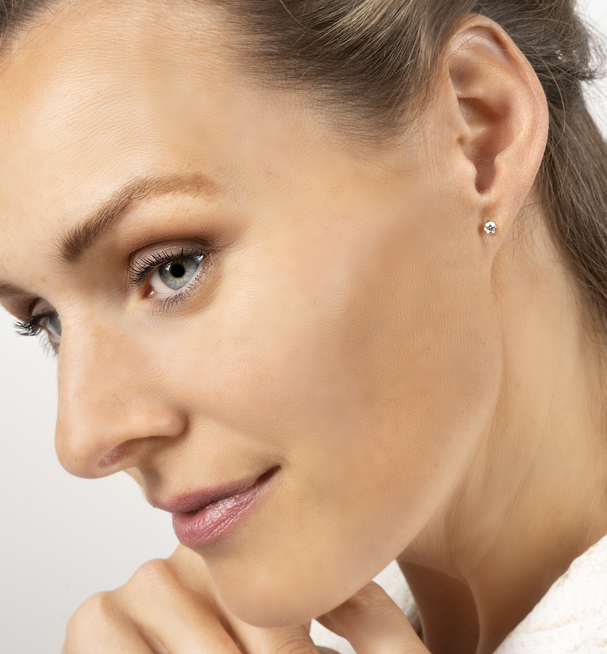 0.1 ct  Diamant Brillant Ohrringe   Ohrstecker aus 585 Weißgold – Bild 2