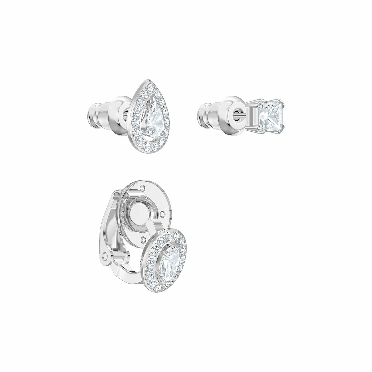 Swarovski Ohrstecker Damen Attract Asymmetrisch Rhodiniert Weiß 5410284 – Bild 3