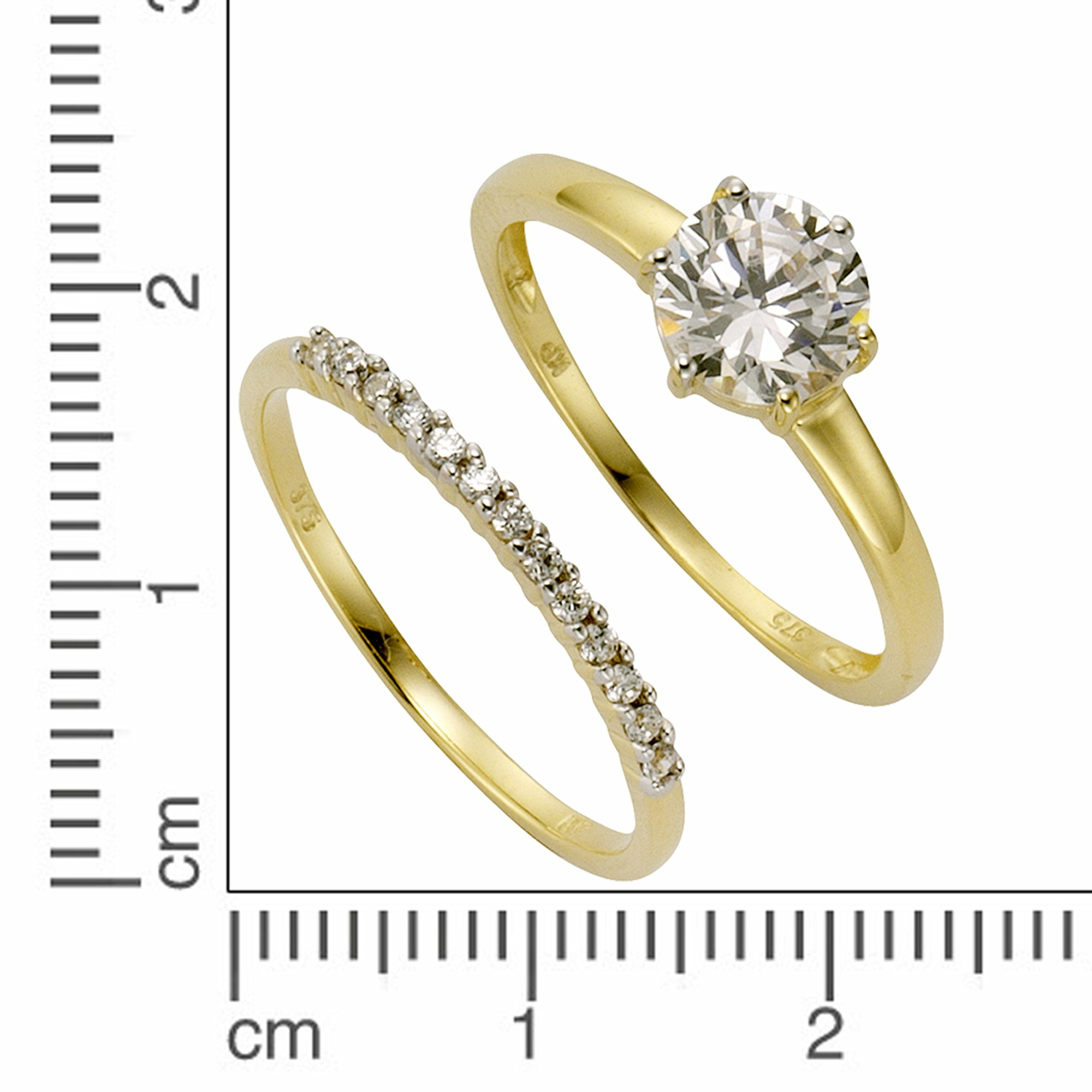 Celesta Gold 375/- Gelbgold Zirkonia Ring-Set 41679080325214 Celesta Gold 375/- Gelbgold Zirkonia Ring-Set 41679080325214