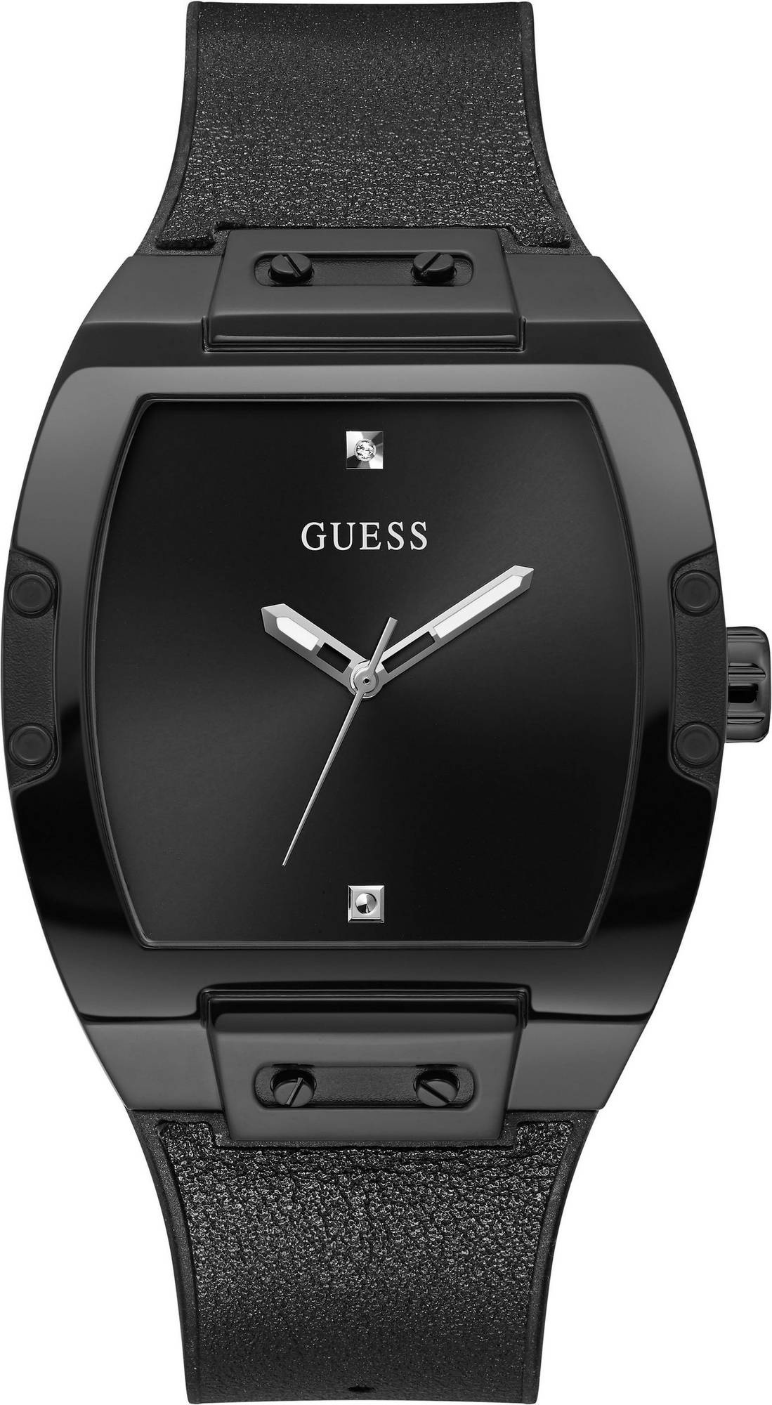 Guess Herren Armbanduhr schwarz 43 mm Armband Leder,Silikon GW0386G1 Guess Herren Armbanduhr schwarz 43 mm Armband Leder,Silikon GW0386G1