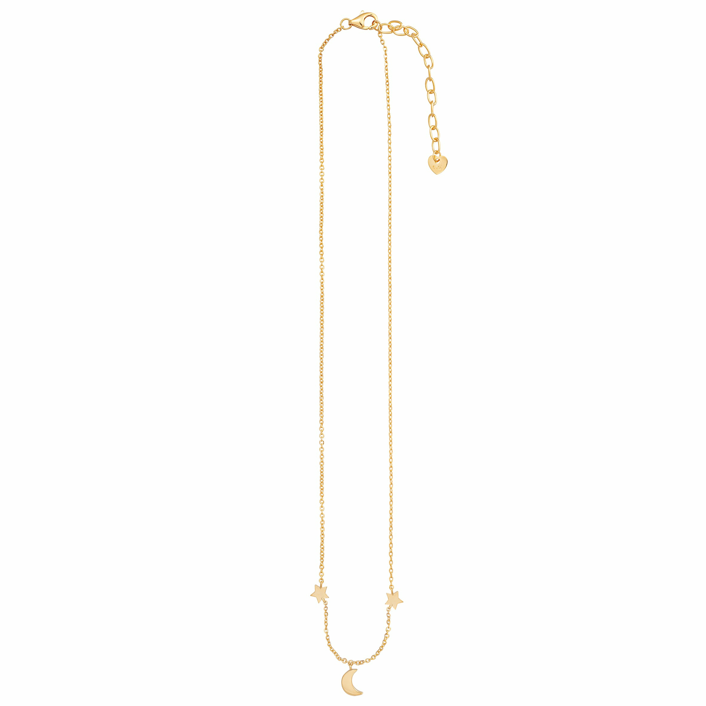 Collier 925 Sterling Silber vergoldet Mond Sterne 41185188085854 – Bild 3