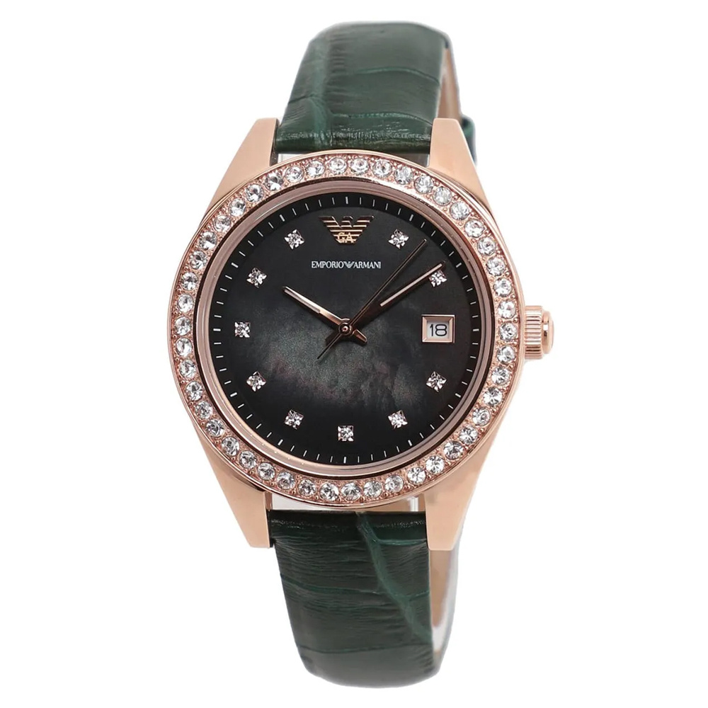 Emporio Armani Damen Armbanduhr Roségold/Schwarz AR11506 – Bild 3