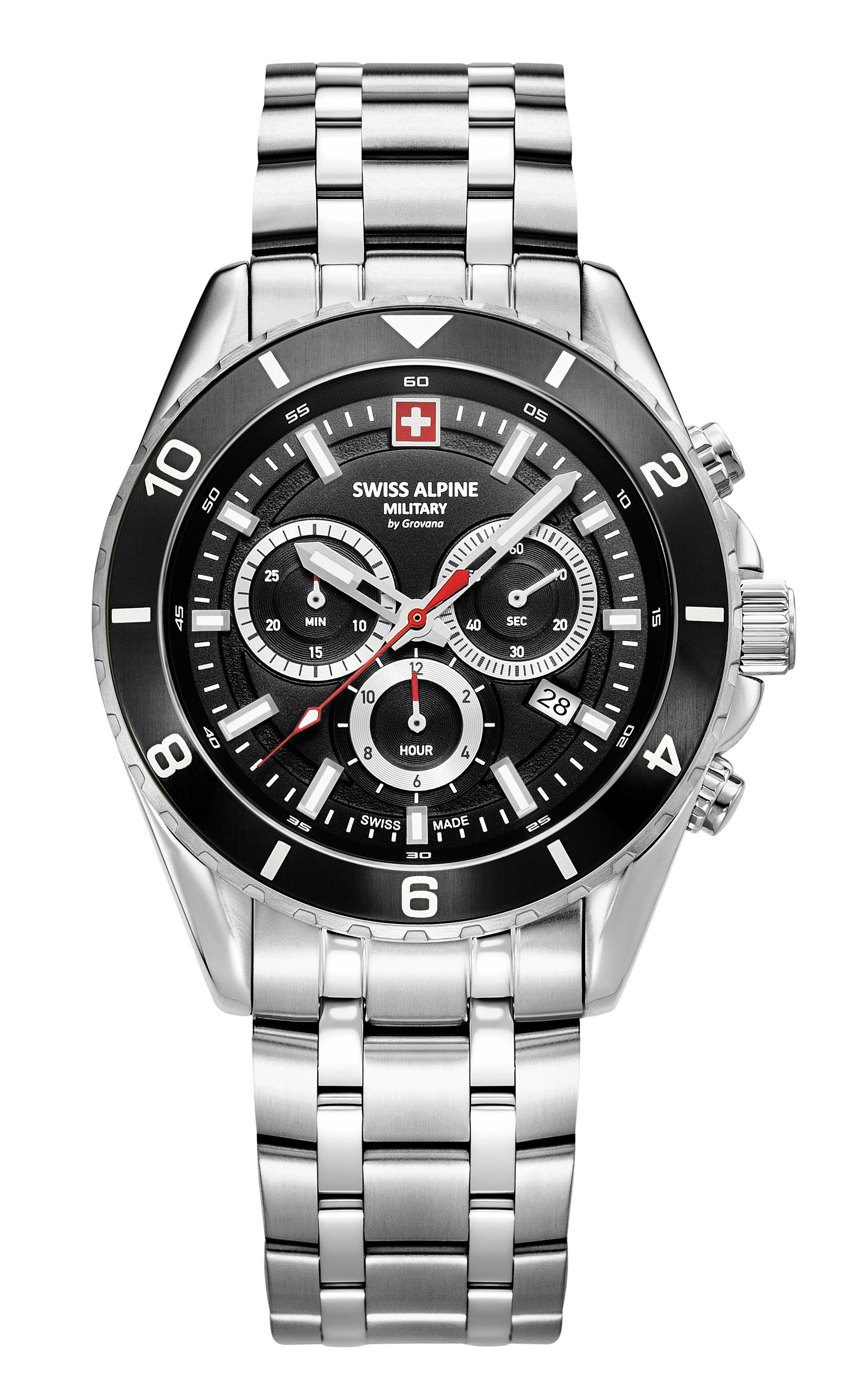 Swiss Alpine Military Herrenuhr Sierra Chrono, sportlich, silber/schwarz, Artike... – Bild 3