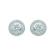 Damen 925 Silber Ohrringe  Ohrstecker mit Zirkonia Ø 6,5 mm Damen 925 Silber Ohrringe  Ohrstecker mit Zirkonia Ø 6,5 mm