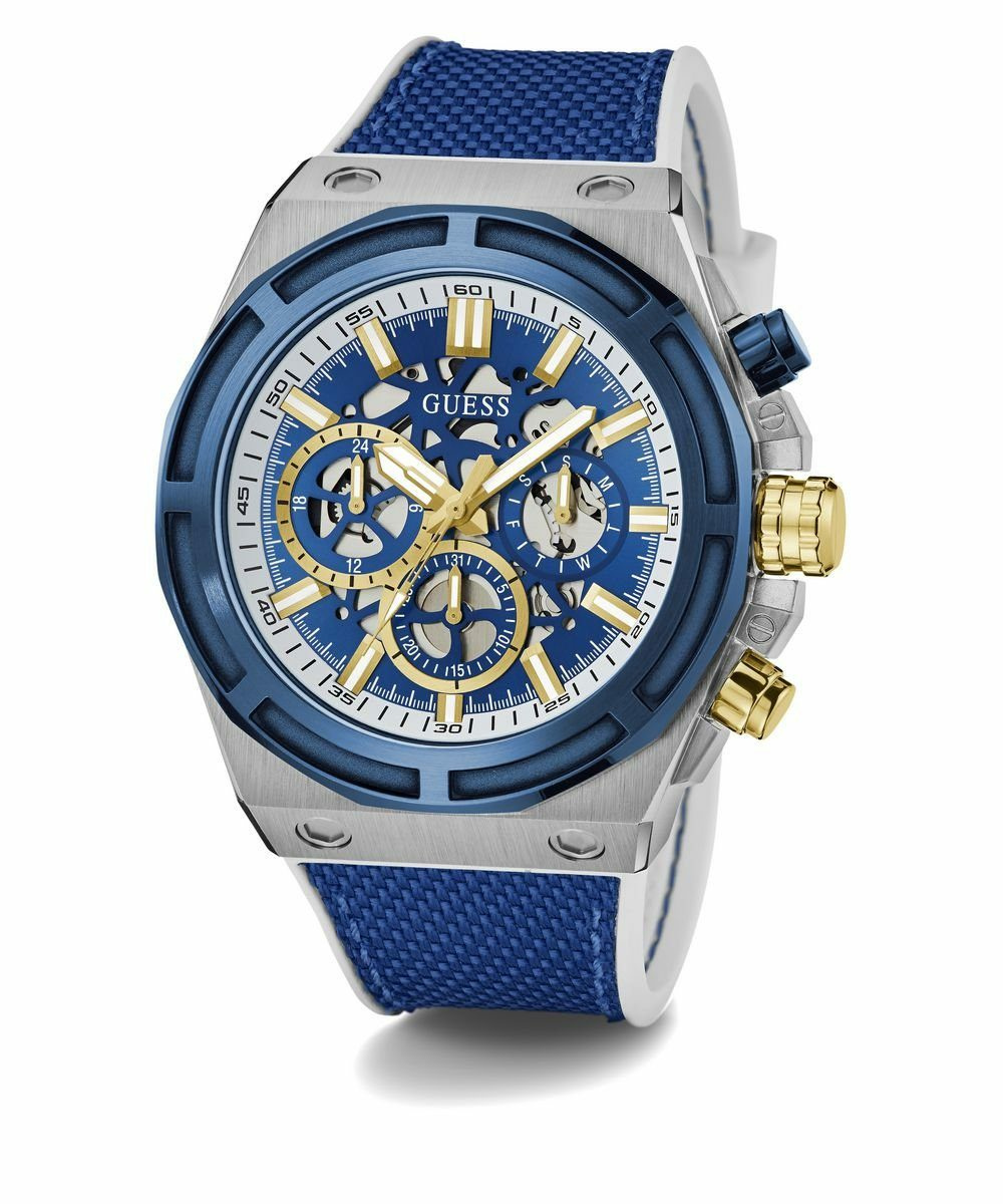 Guess Herren Armbanduhr MASTERPIECE Multifunktion blau, silber 47 mm GW0713G1 Guess Herren Armbanduhr MASTERPIECE Multifunktion blau, silber 47 mm GW0713G1