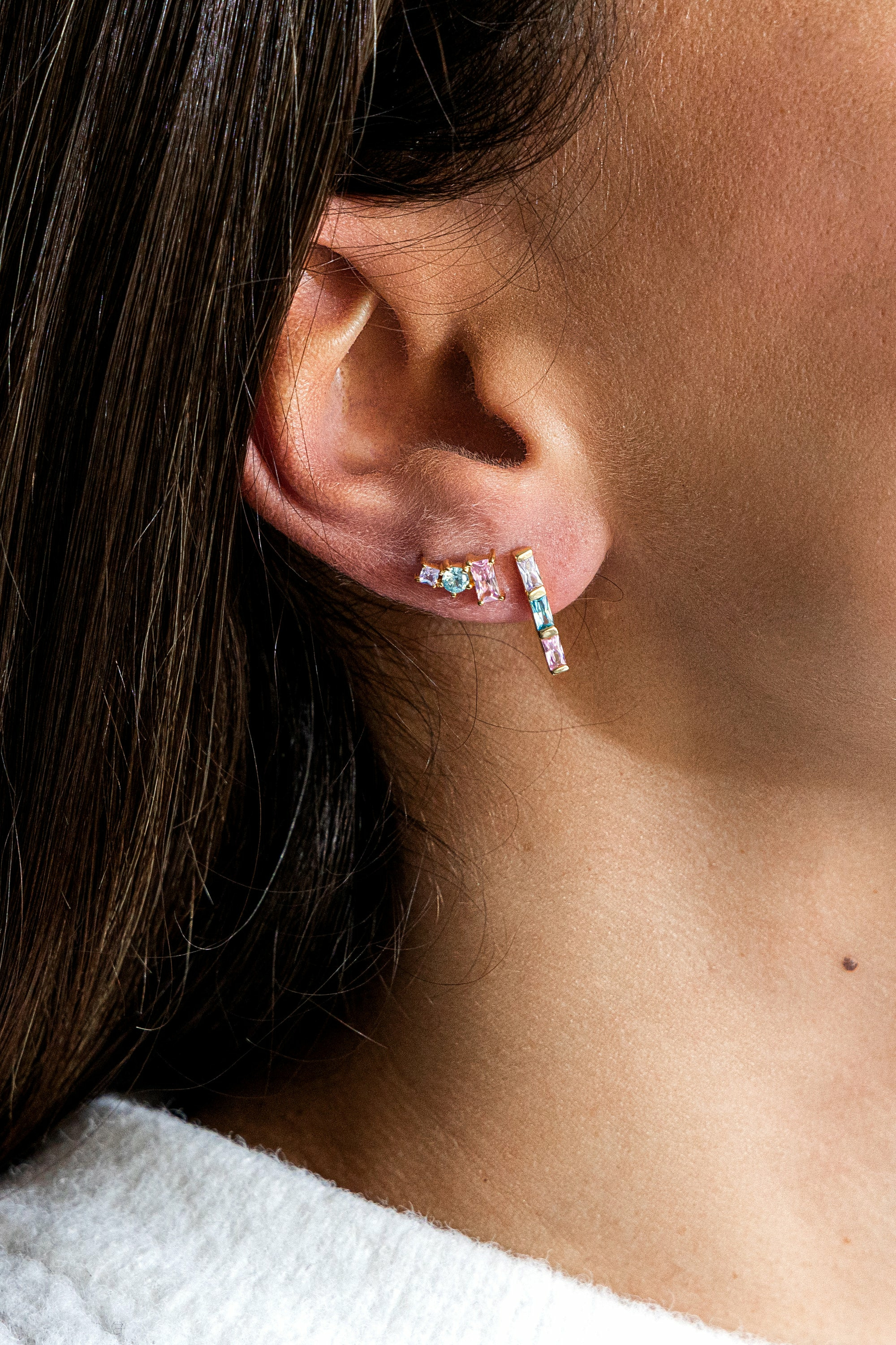 Ohrstecker 925 Sterling Silber gelb vergoldet Zirkonia Pastell 41185103773790 Ohrstecker 925 Sterling Silber gelb vergoldet Zirkonia Pastell 41185103773790