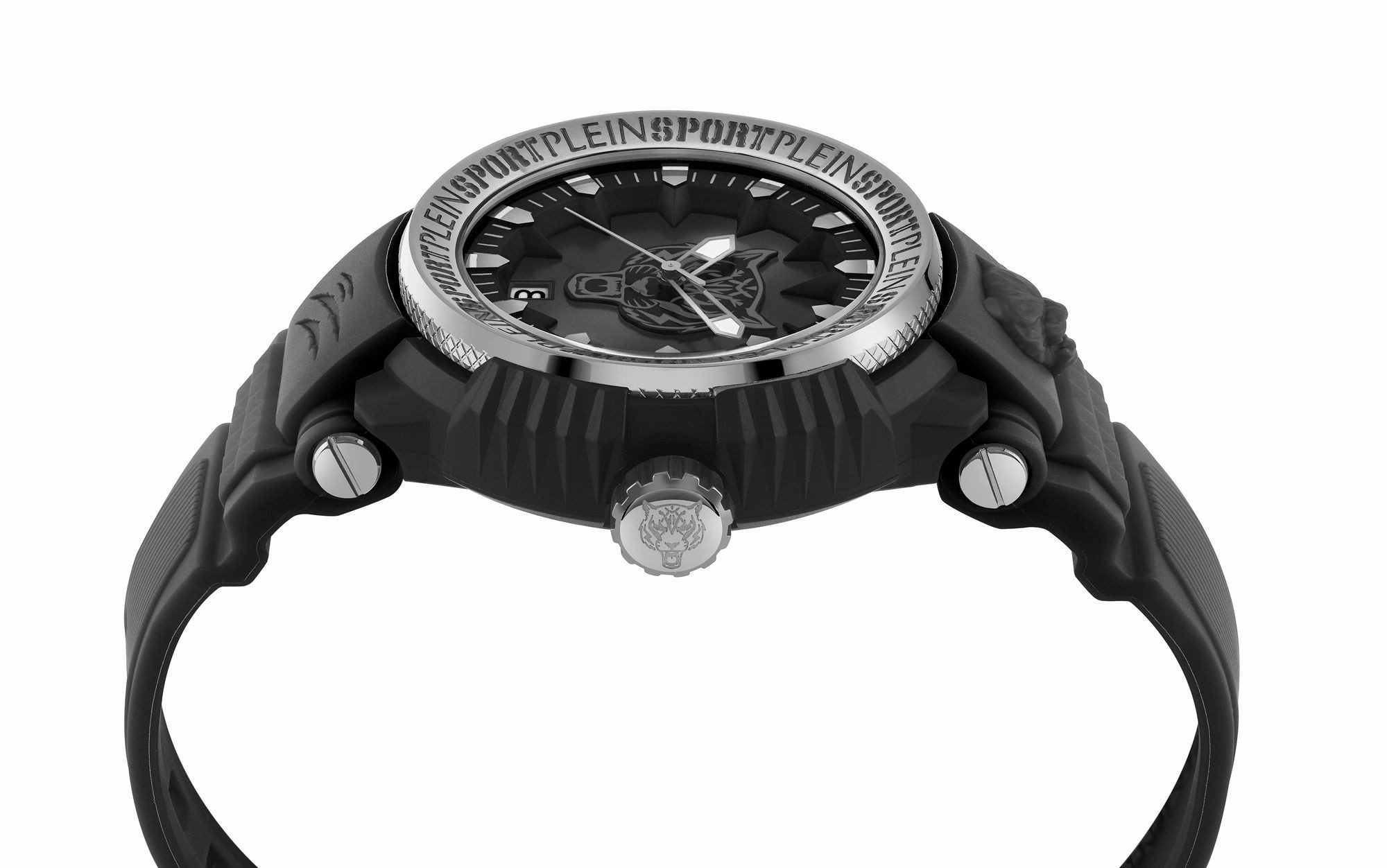 Philipp Plein Unisex Uhr Tiger Power PSEDA0124 Schwarz Kunststoff 45 mm – Bild 2